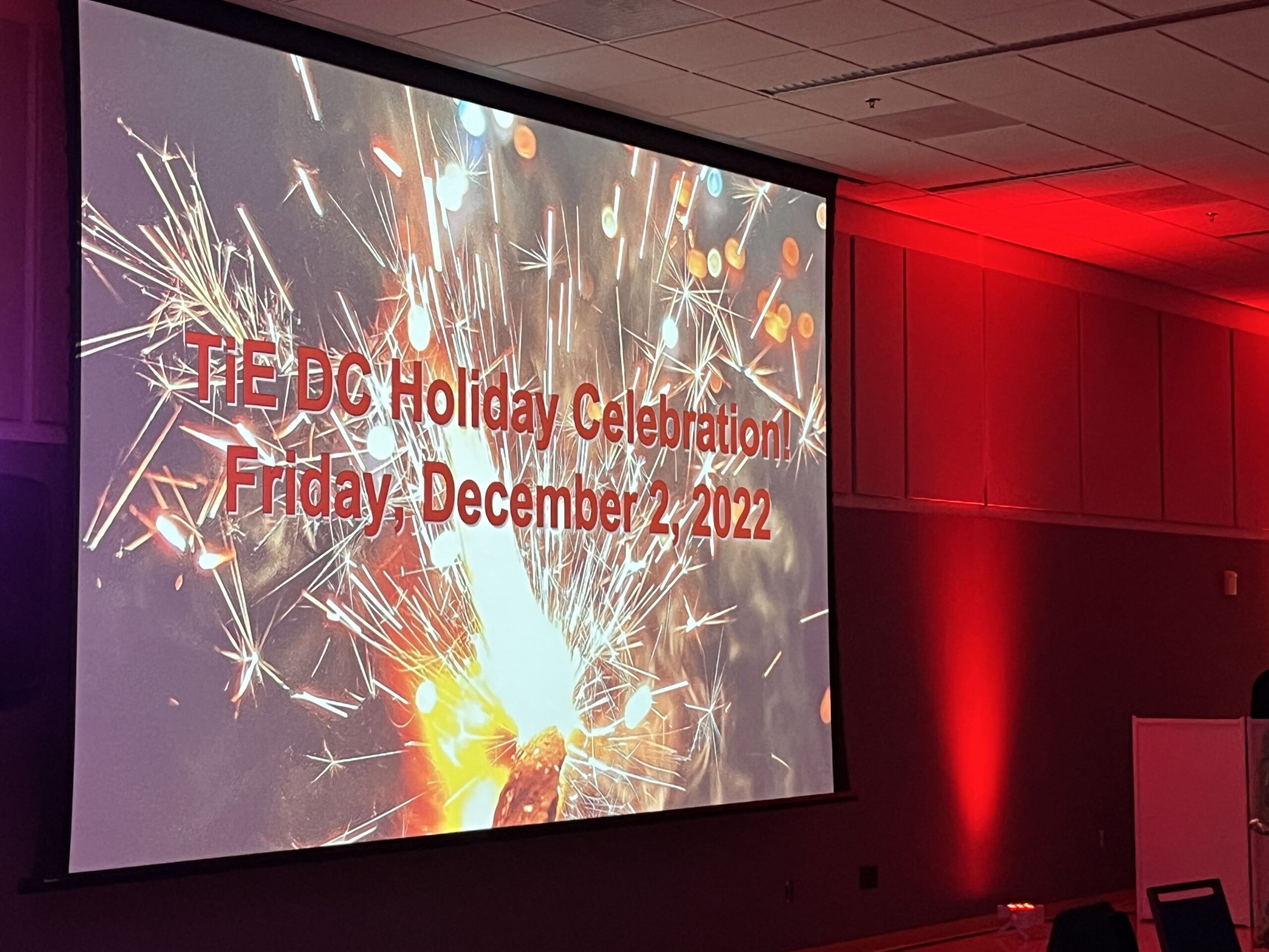 TiE DC 2022 Holiday Party Banner.