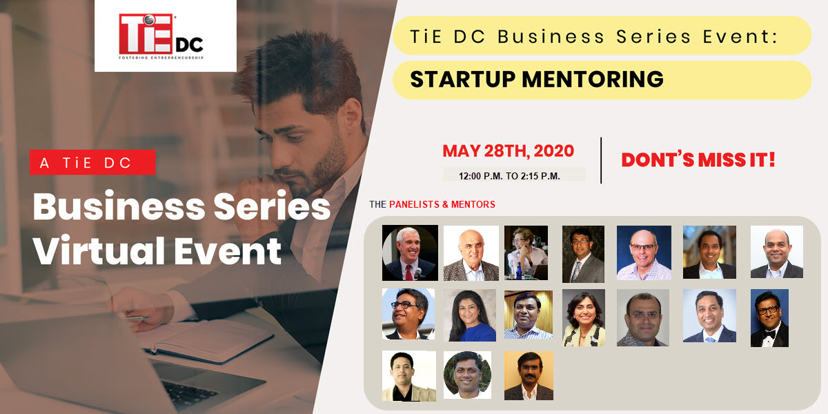 Invitation to TiE DC Business series Virtual event: Startup Mentoring