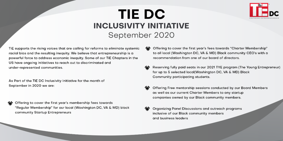 Banner of TiE DC Inclusivity Initiative.