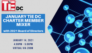 Banner of the JANUARY CHARTER MEMBER MIXER WITH BOARD OF DIRECTORS.